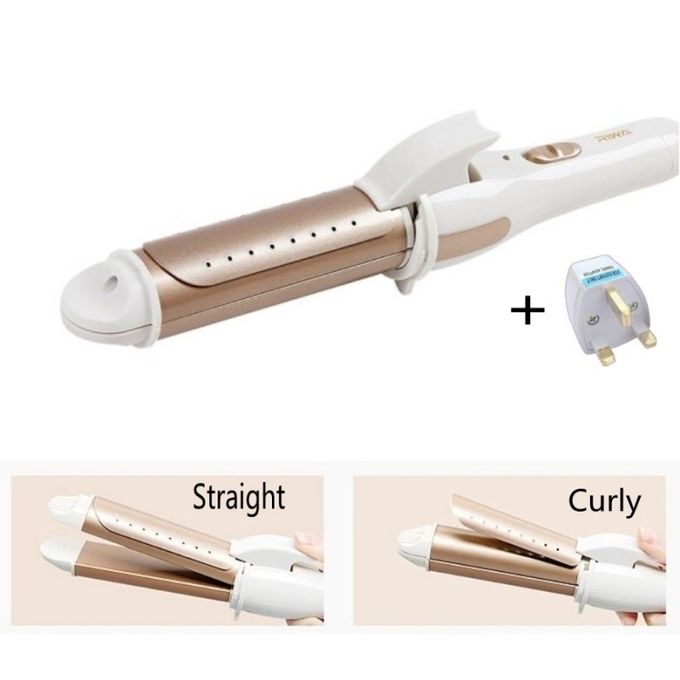 Nova 2-in-1 Hair Straightener & Curling Iron – Gold