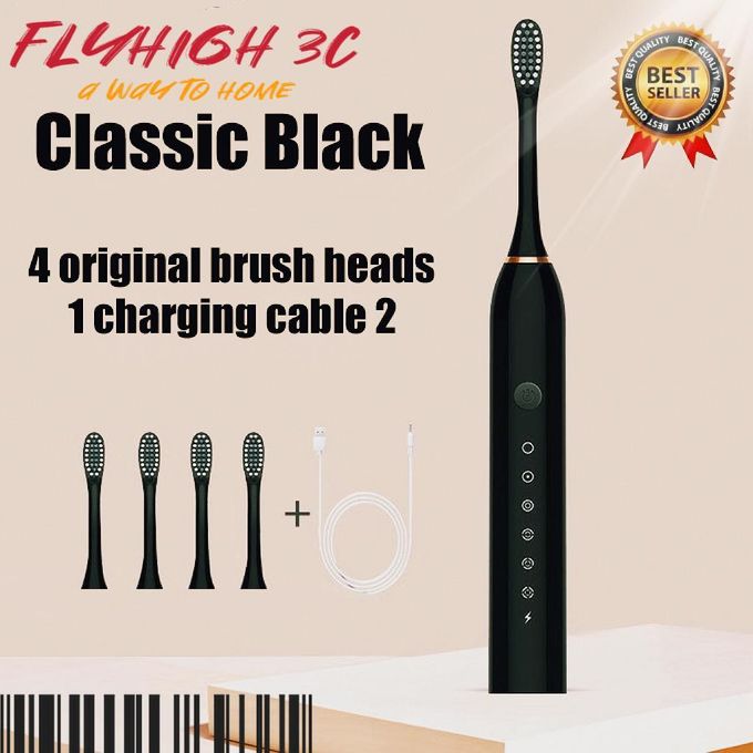 Six-Speed Electric Toothbrush – USB Charging (Black)