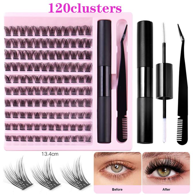 DIY Lash Extension Kit – 120pcs Single Cluster False Eyelashes