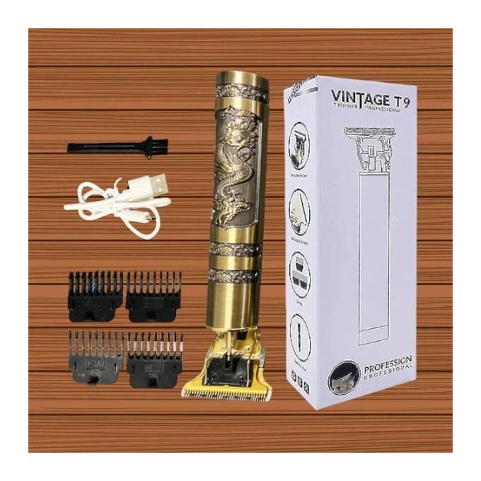 Vintage T9 Dragon Portable USB Rechargeable Hair Clipper/Shaver – Gold