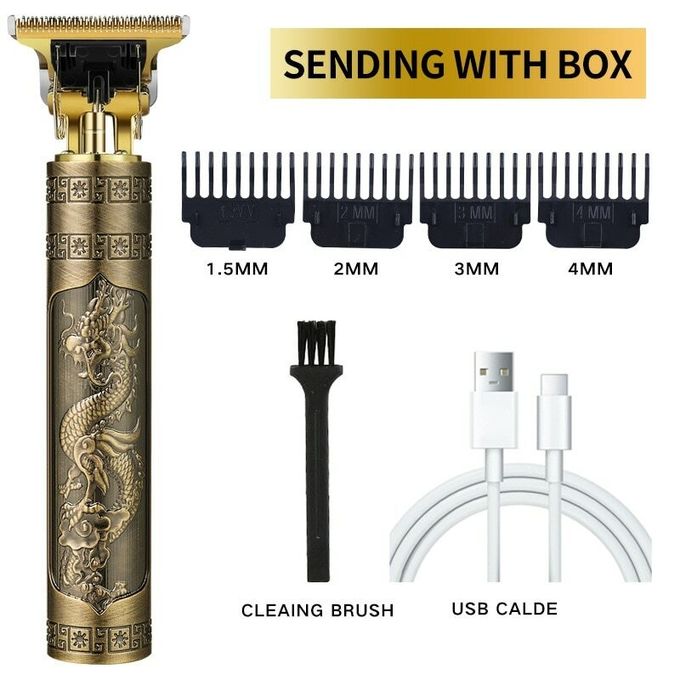 Vintage T9 Dragon Portable USB Rechargeable Hair Clipper/Shaver – Gold