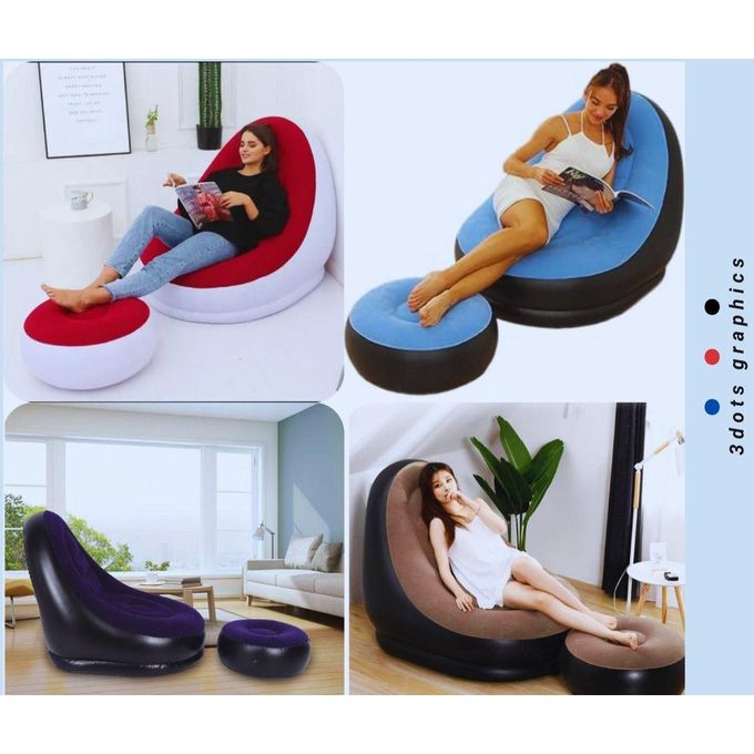 Inflatable Seat with Foot Rest & Manual Pump