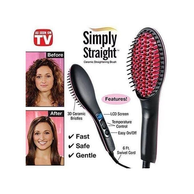 Simply Straight Hot Comb Ceramic Hair Brush Straightener