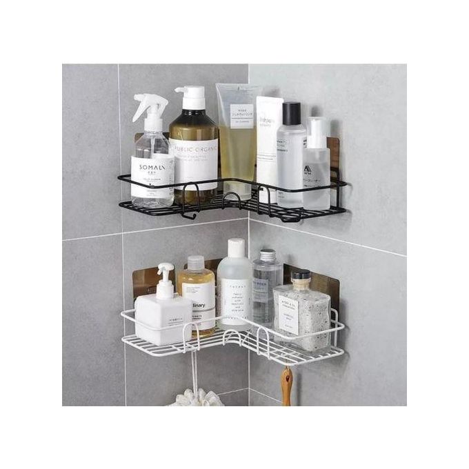 Multipurpose 5-Piece Shower Caddy Set – Rectangular & Corner Wall Shelves (5-in-1 Organizer)