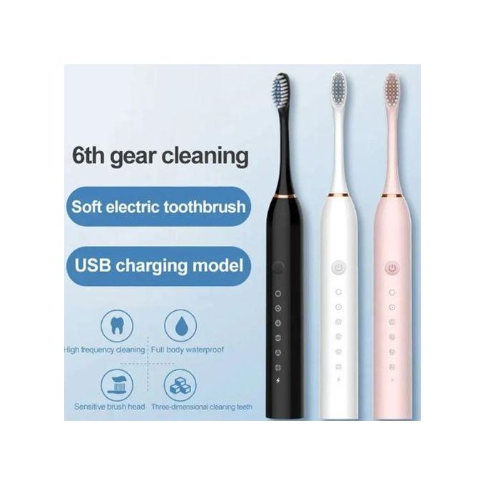 Six-Speed Electric Toothbrush – USB Charging (Black)