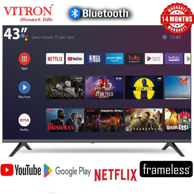 Vitron 43″ Smart Android Frameless TV with Bluetooth