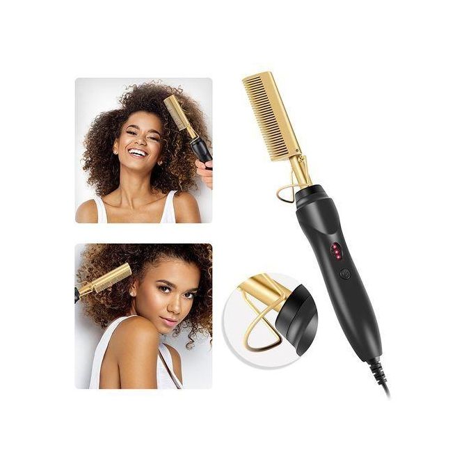 Professional Electric Hot Comb – Gold Heat Hair Straightener