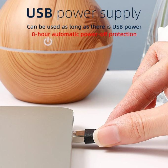 Ultrasonic Aromatherapy USB Humidifier & Essential Oil Diffuser with LED Light