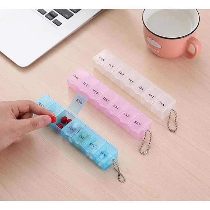 7 Day Weekly Pill Organizer Box – Daily Medicine Storage Dispenser