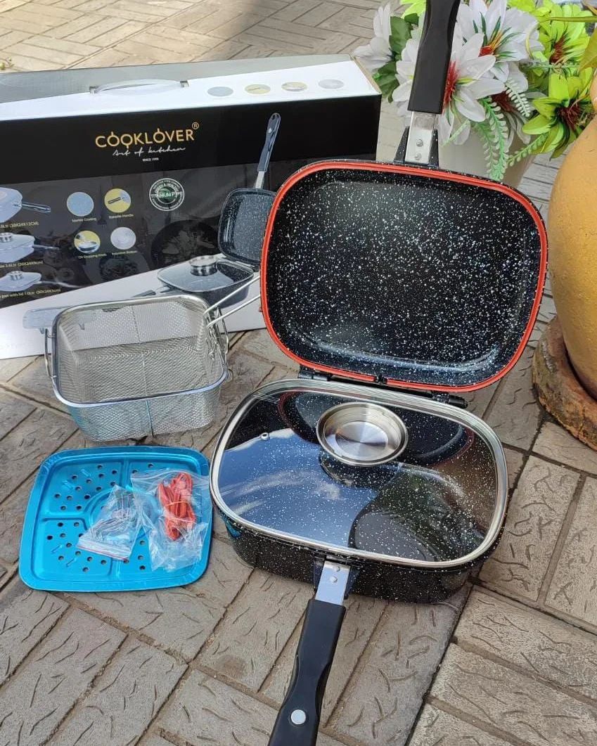 3 in 1 Double Deep Frying Pan