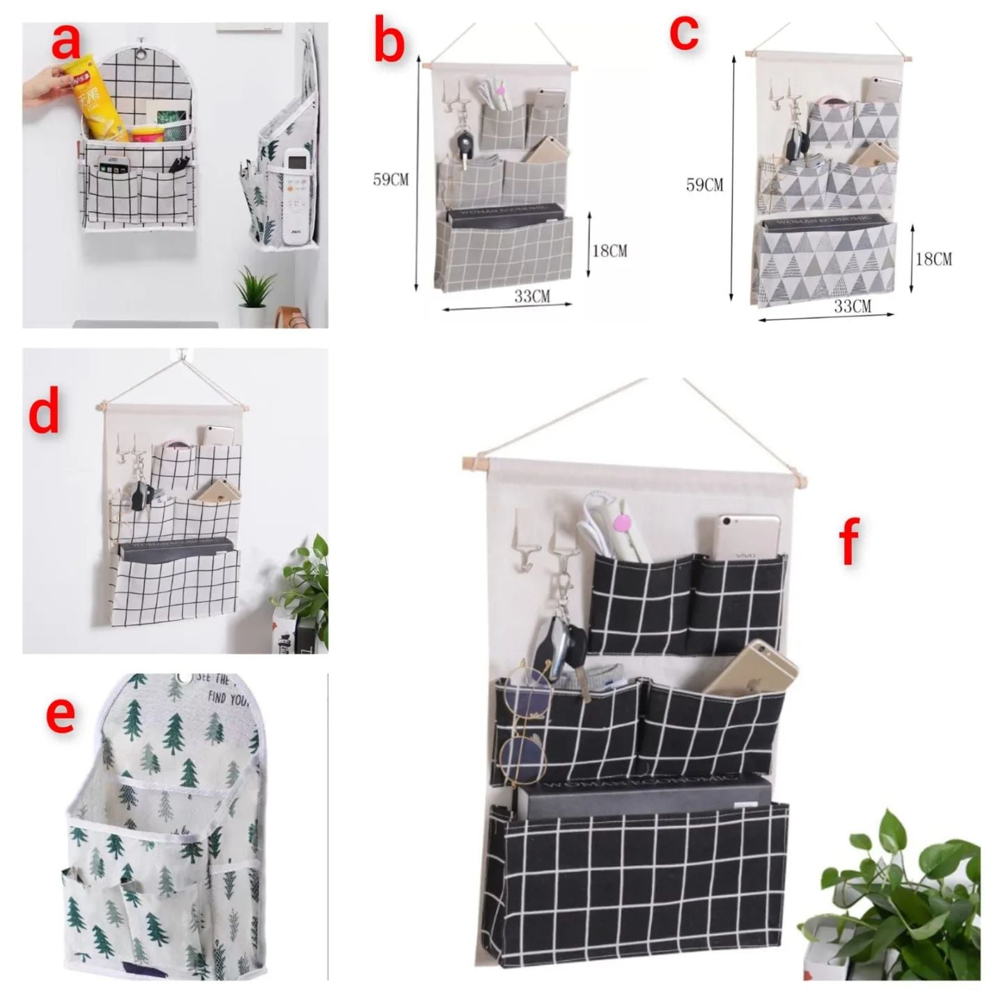 Over the door storage pockets