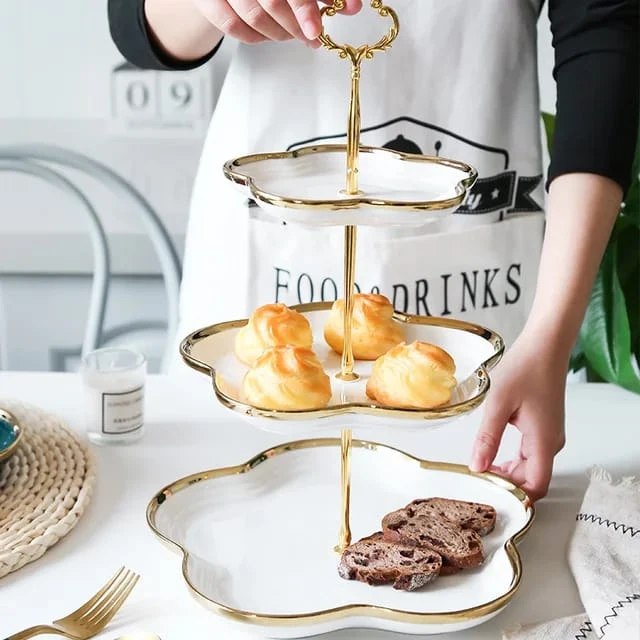 3 tier ceramic cake stand