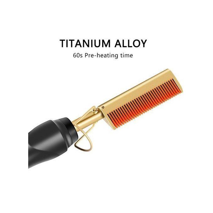 Professional Electric Hot Comb – Gold Heat Hair Straightener