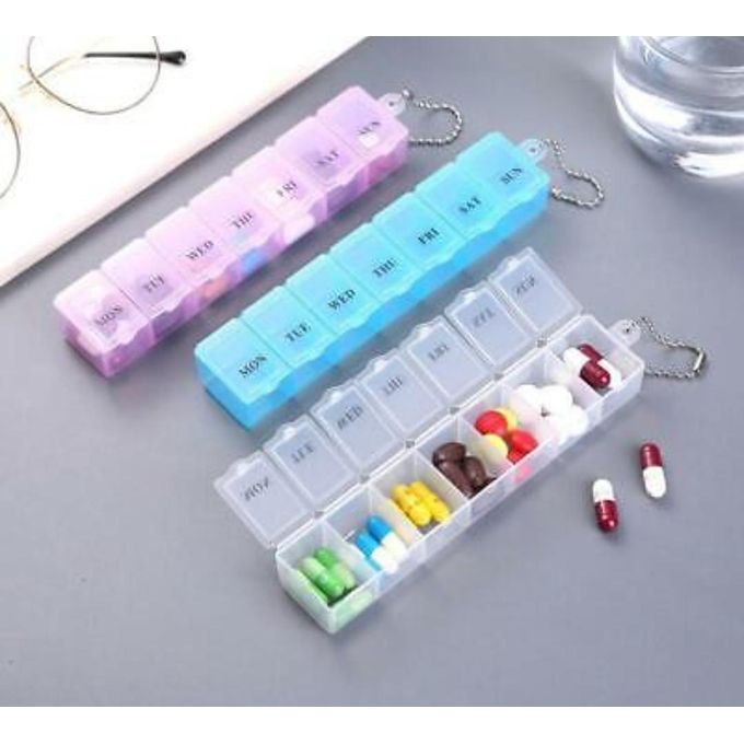 7 Day Weekly Pill Organizer Box – Daily Medicine Storage Dispenser
