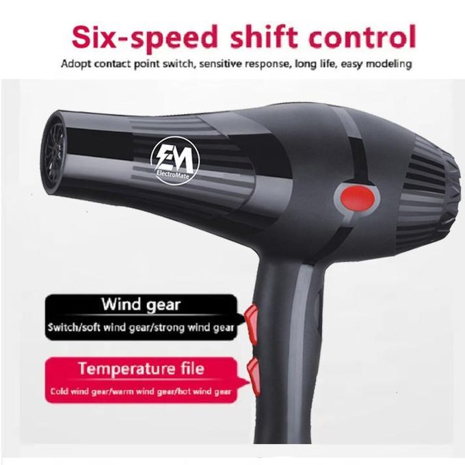 Em ElectroMate Blow Dryer Hair Blower – 2200W (Black)
