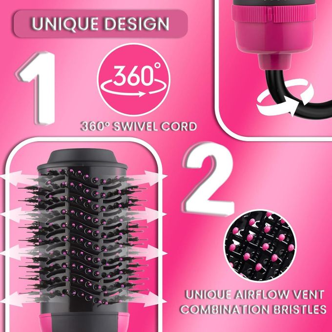 4-in-1 Hair Dryer Brush – One Step Blow Dryer, Styler, Straightener & Curler