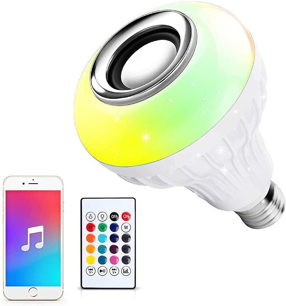 LED Light Bulb with Bluetooth Speaker & Remote Control – Color-Changing Music Bulb