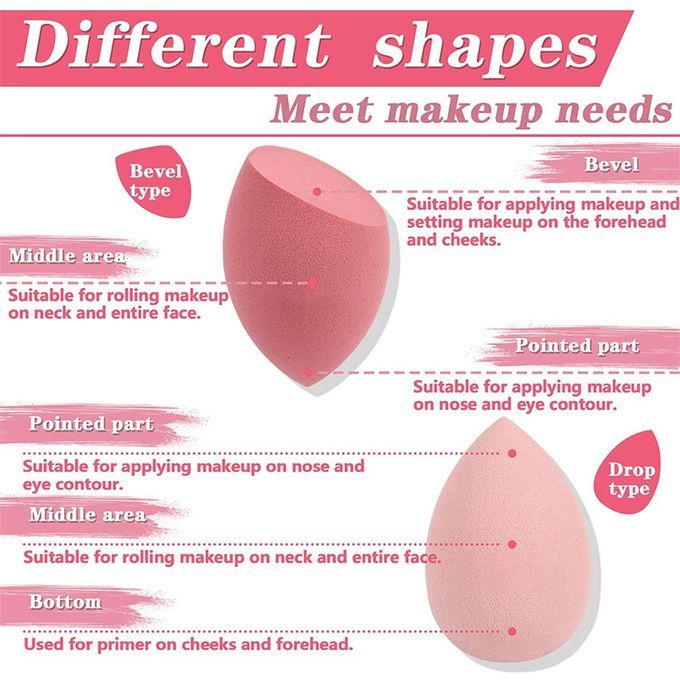 Qwen Makeup Sponges – Beauty Blender Sponge Set (4pcs, Pink)