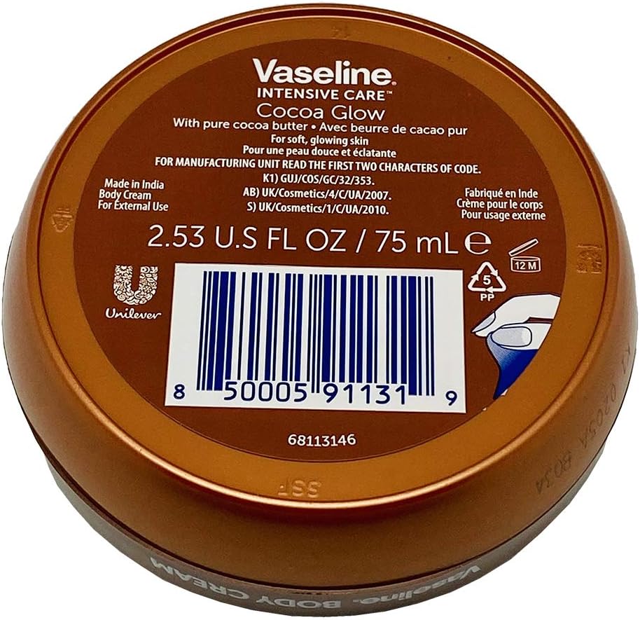 Vaseline Cocoa Glow Cocoa Butter Body Cream.