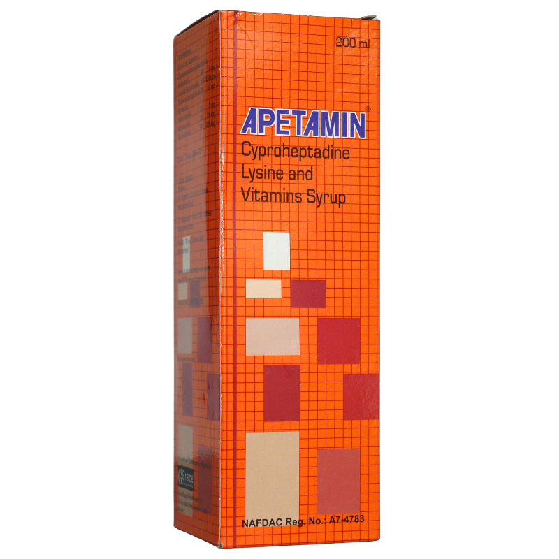 Apetamin Cyproheptadine Lysine and vitamin syrup