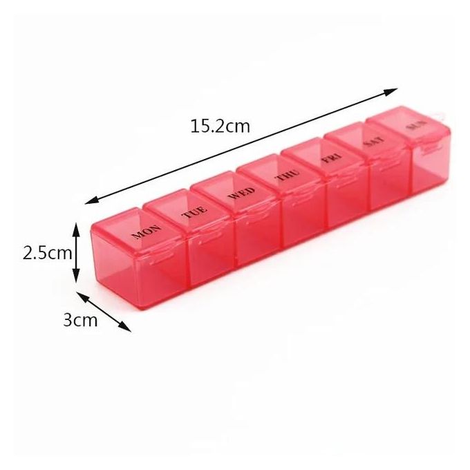 7 Day Weekly Pill Organizer Box – Daily Medicine Storage Dispenser