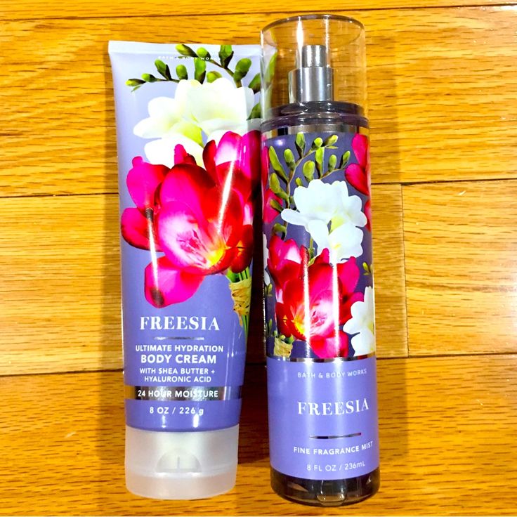 Bath & Body Works Freesia Body Mist Spray & Body Cream Set