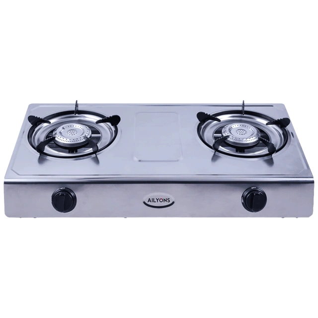 Ailyons GS017 Gas Stove Stainless Steel Double Burner