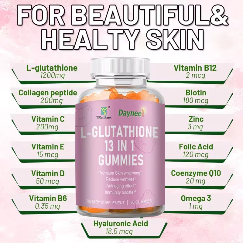 DAYNEE L-glutathione gummies skin whitening vitamins natural gummy Daily nutritional supplements Custom