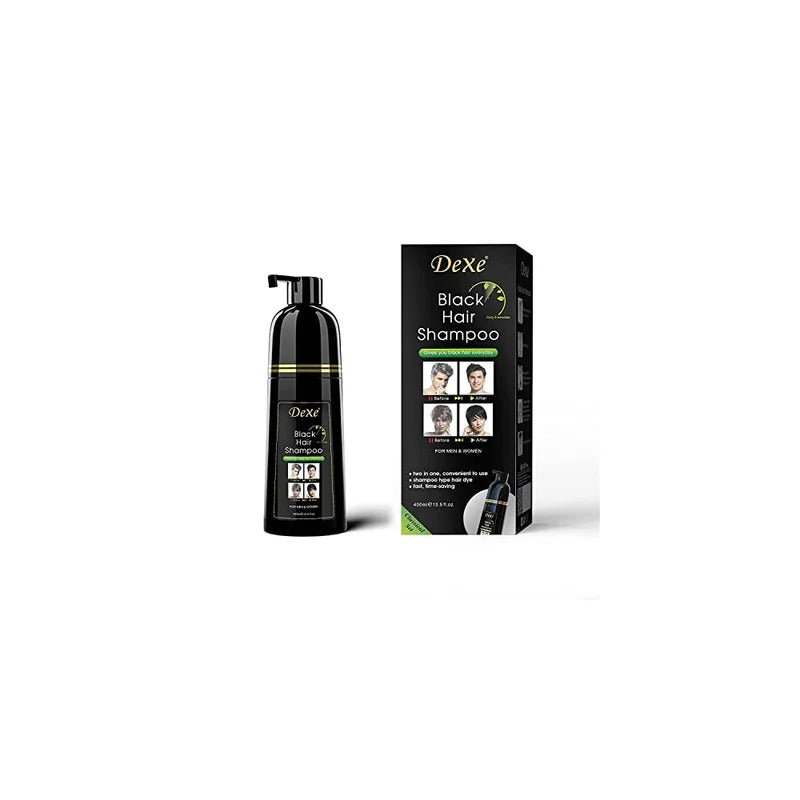 Dexe 3-in-1 Black Hair Dye Shampoo for Men and Women