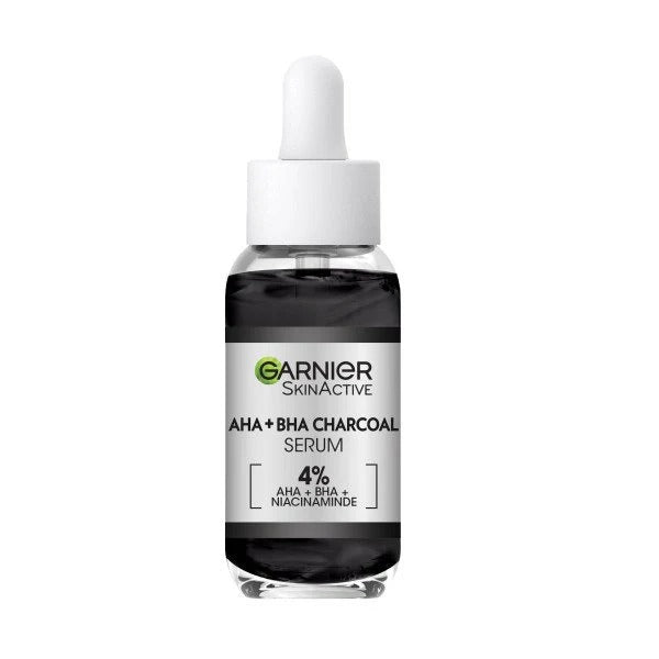 Garnier SkinActive 4% AHA + BHA (Salicylic Acid) & Niacinamide Charcoal Serum