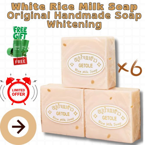 π₯ LIMITED DEAL β Rice Milk Soap Pack of 6 | Deep Whitening + Brightening + Smooth Skin | KSh 2,250