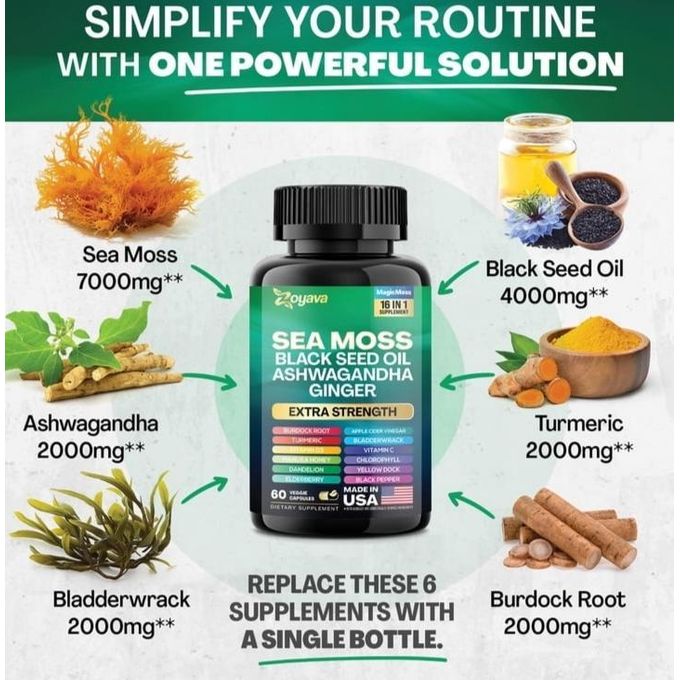 Wins Town Sea Moss Botanical Blend, 60 Capsules | KSh 3499 + FREE Surprise Gift .
