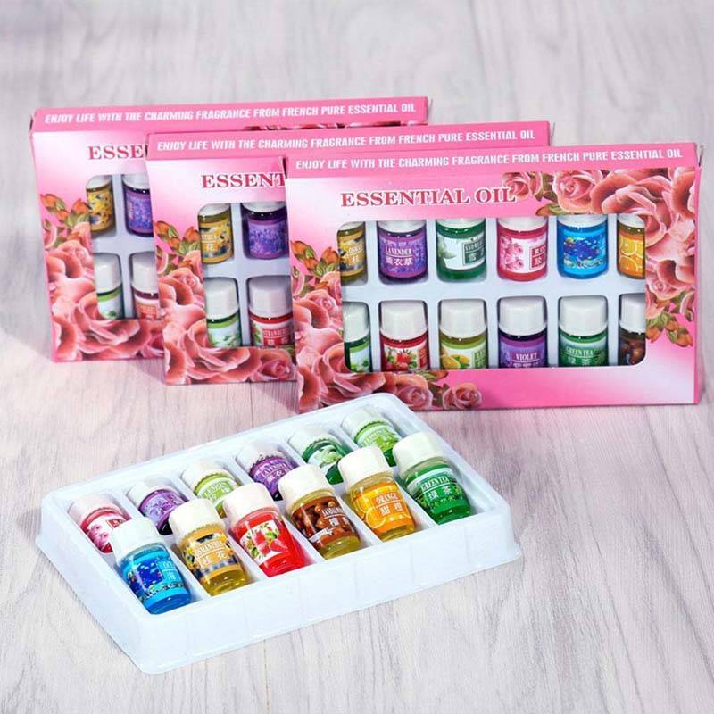 12pcs Aromatherapy Essential Oil Pack – Pure Scents for Humidifiers & Diffusers