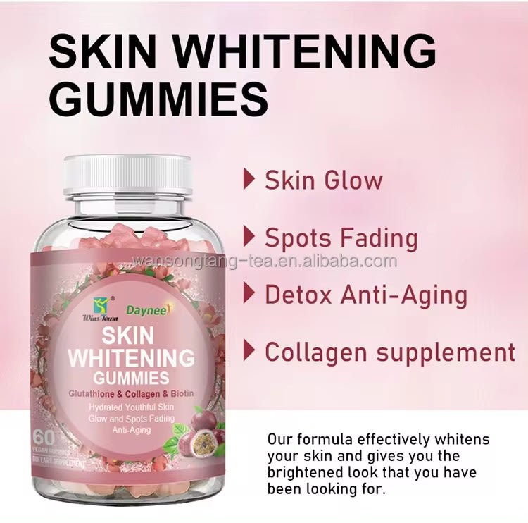 Wins Town skin whitening gummies collagen biotin Soft Candy glow spots fading anti aging Antioxidation Daily Nutrition gummy