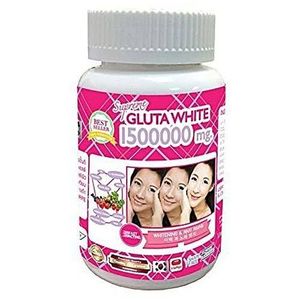 Gluta White Supreme White 1500000 Mg. -Grape Seed Extract, Co-enzyme Q10 - 30 Capsules. + Vitamin C