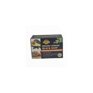 Organic African Black Soap With Cocoa Butter & Vitamin E, 120g