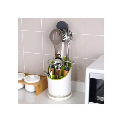 Cutlery Drainer and Organizer with Safe Knife Slot