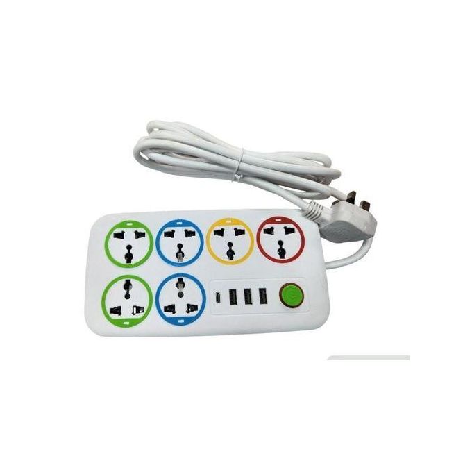 Astra 5-Way Extension with 2 USB Ports + 1 Type-C and Master Switch – 2500W Power Capacity
