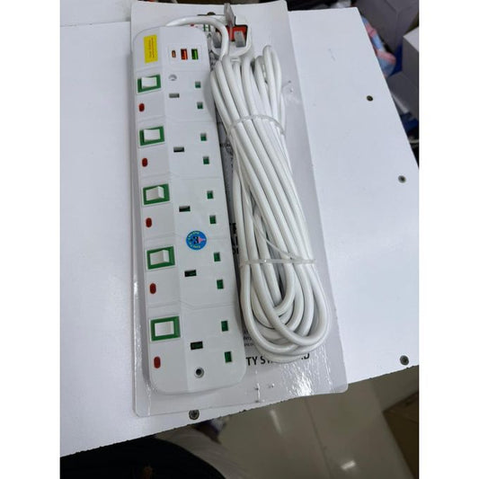 Astra 5m HA_605U Power Extension Trailing Socket with USB Charging Points
