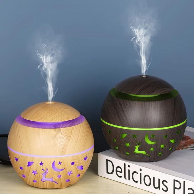 New Design Wood Mushroom Humidifier Diffuser with LED Light