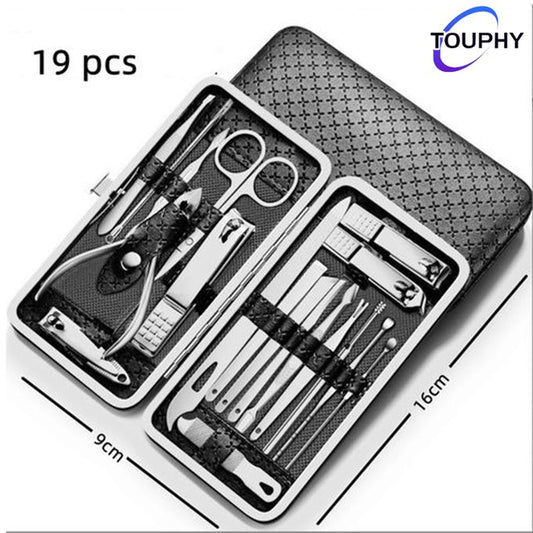 TOUPHY Manicure Nail Clippers Kit Pedicure Set - 19pcs