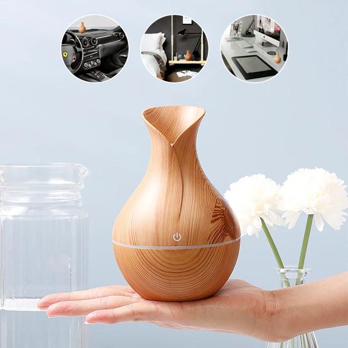Ultrasonic Aromatherapy USB Humidifier & Essential Oil Diffuser with LED Light