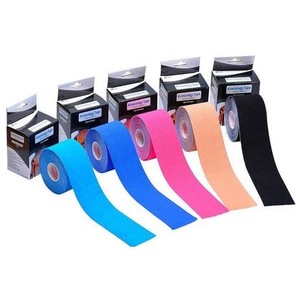 Kinesiology Tape – Breathable, Elastic Sports Tape for Pain Relief & Support (Beige Roll)