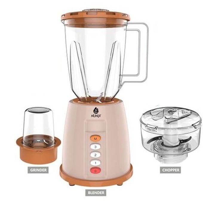 Nunix 3-in-1 Blender, Grinder & Chopper – Model AK-444