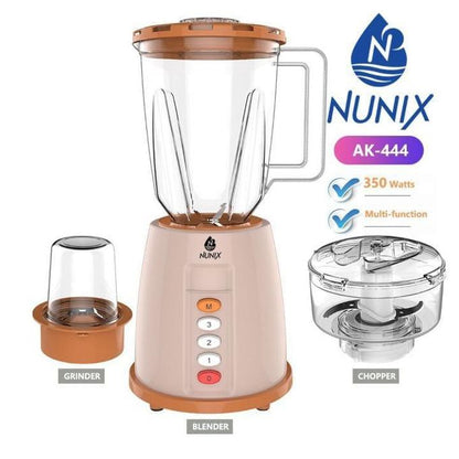 Nunix 3-in-1 Blender, Grinder & Chopper – Model AK-444