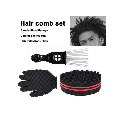 Afro Hair Pick & Dreadlocks Steel Pin Comb Set – Black