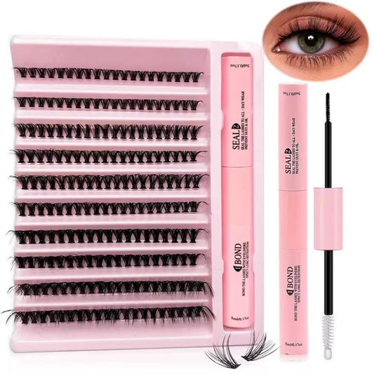 Cluster Eyelashes – 40D Volume with Human Hair Feeling + Bond Glue