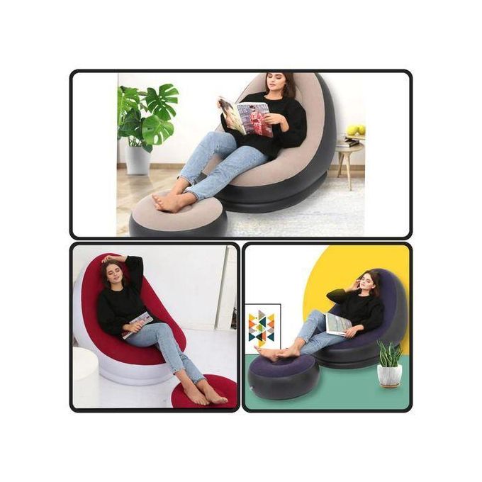 Inflatable Seat with Foot Rest & Manual Pump