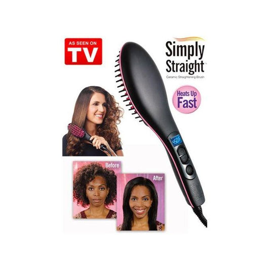 Simply Straight Hot Comb Ceramic Hair Brush Straightener
