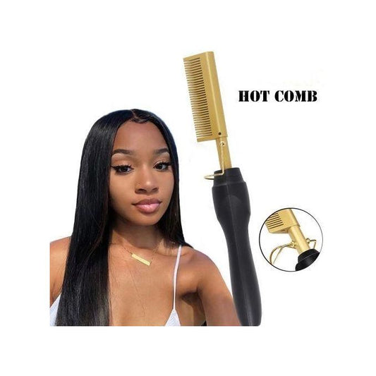 Professional Electric Hot Comb – Gold Heat Hair Straightener